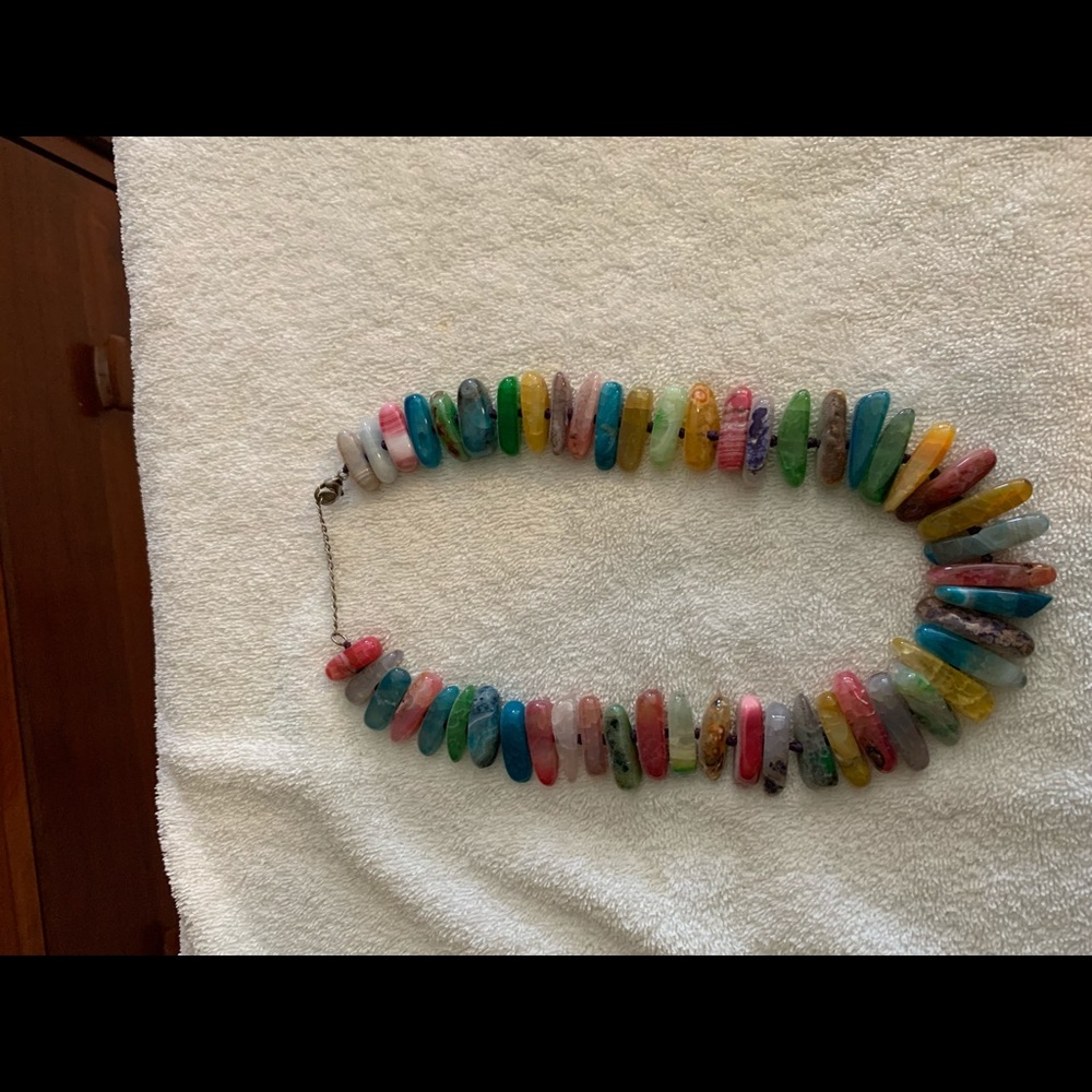 Multi color stone necklace
